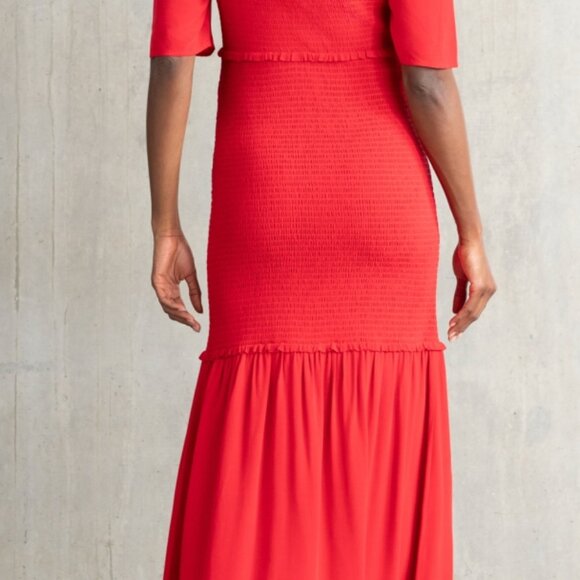 Seraphine Shirred Maternity-To-Nursing Maxi Dress - Picture 5 of 7